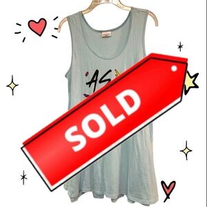 LuLaRoe Light Blue “As If” Perfect Tank - size M